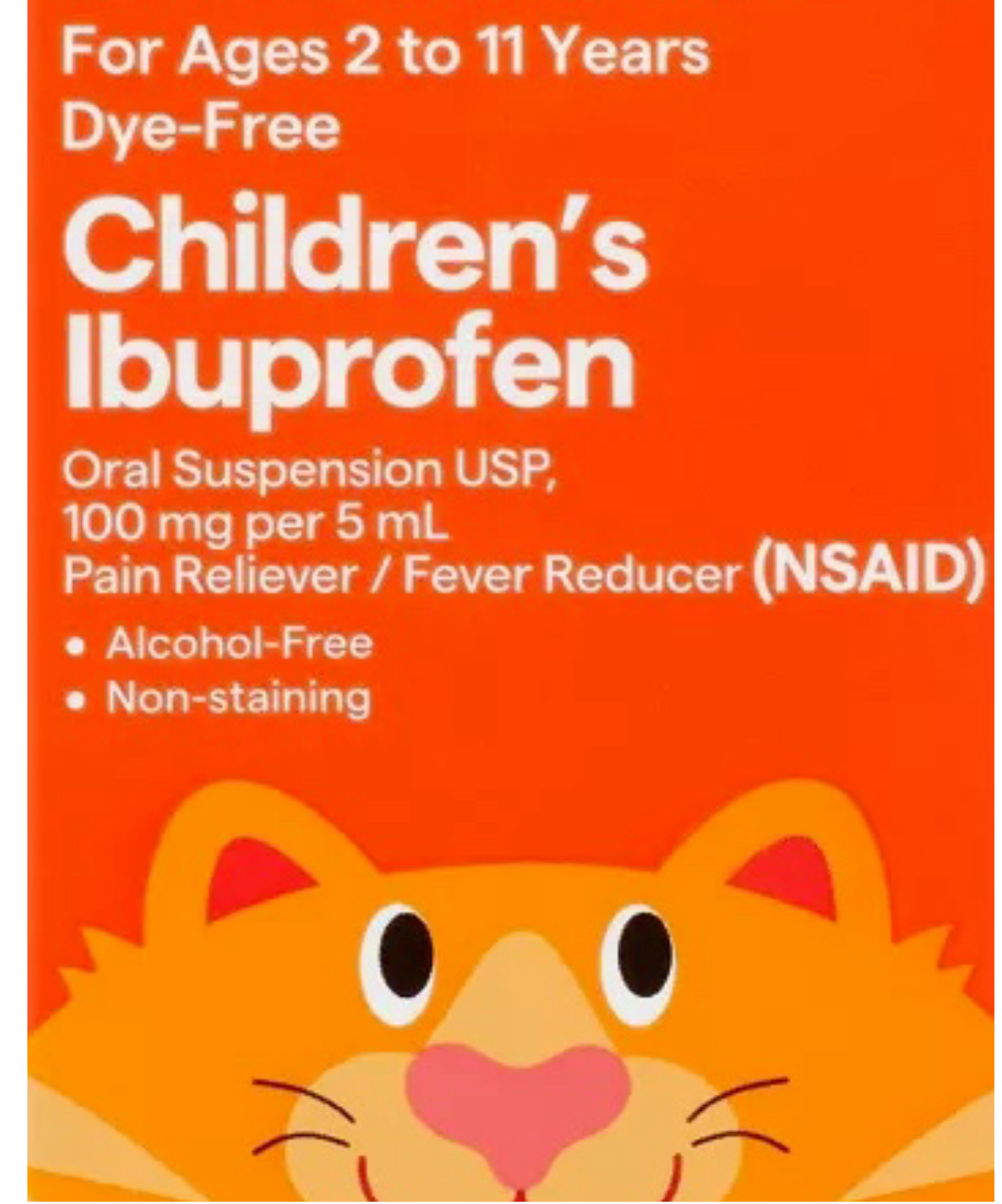 Dye-free Children's Ibuprofen 100 mg per 5 mL for ages 2 to 11